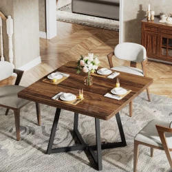 Industrial Square Dining Table for Four