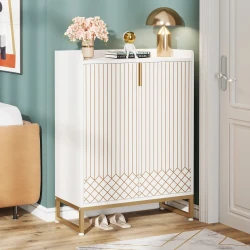 Tribesigns 5-Tier Wood Shoe Cabinet with Doors