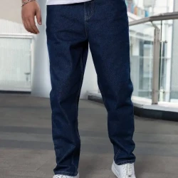 Men Straight Leg Jeans With Stylish Pockets