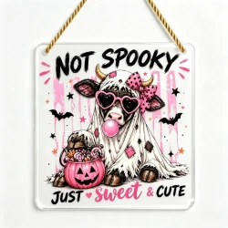 Cute Trick or Treat Cow Pumpkin Candy Ornament