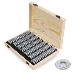 Adjustable Wooden Coin Holder Storage Box Set
