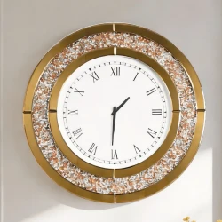 Luxury Crushed Diamond Wall Clock Round Decor