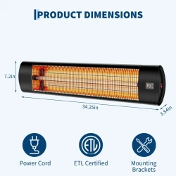 1500W Carbon Fiber Infrared Outdoor Heater with Remote