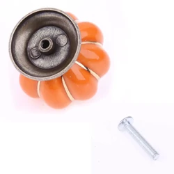 Charming Vintage Ceramic Pumpkin Cabinet Knob Set