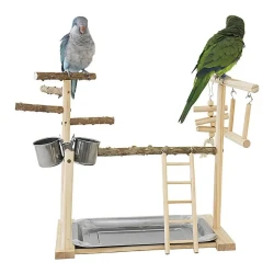Bird Playground Swing Exercise Toy with Perches and Tray