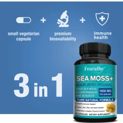 Organic Sea Moss Capsules for Immune and Thyroid Health