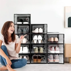 Stackable Clear Plastic Shoe Storage Organizers