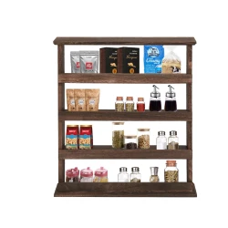 Floating Wooden Kitchen Shelf Four Tier Spice Rack