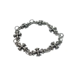 Men's Double Vintage Cross Alloy Bracelet