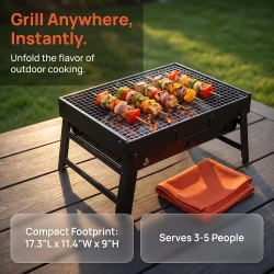 Portable Charcoal BBQ Grill with Air Vents