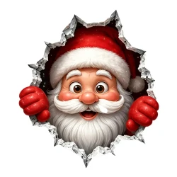 3D Santa Claus Wall Decal Christmas Decoration