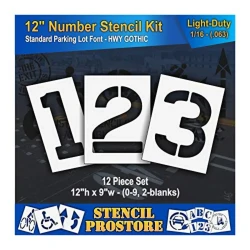 12 Inch Number Stencil Set for Pavement