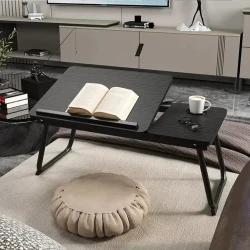 Portable Folding Laptop Desk with Cup Holder and Light
