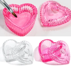 Pink Crystal Glass Heart Shape Dappen Dish