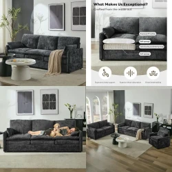 Ultra Soft 3-Seater Sofa with Removable Chenille Covers