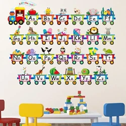Animal Alphabet Train Wall Decals for Kids