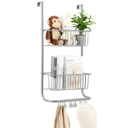 Over the Door 2 Tier Storage Organizer with Hooks