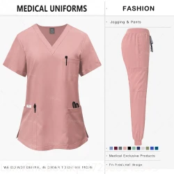 Pink Medical Scrubs Set for Women Healthcare Professionals
