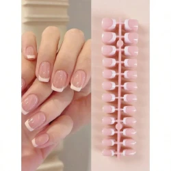 240 Piece Square French Manicure Nail Tips Set
