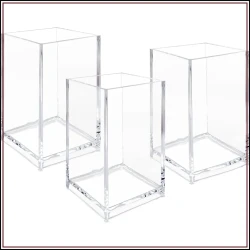 Clear Acrylic Makeup Brush and Stationery Holder Set