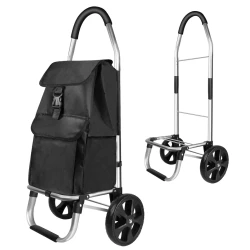 40L Lightweight Folding Shopping Trolley with Silent Wheels