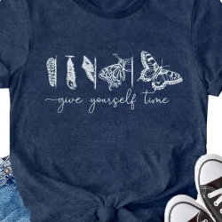 Plus Size Women's Butterfly Life Cycle T-Shirt