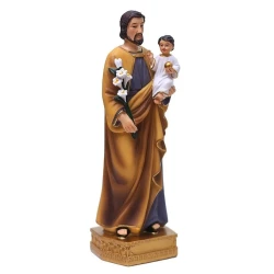 Saint Joseph and Child Jesus Resin Statue Decoration