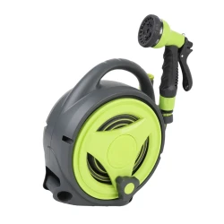 Portable Green Water Hose Reel with Nozzle 39.4ft