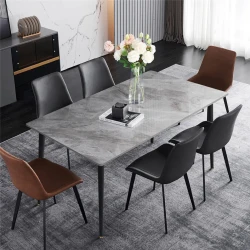 Modern High Gloss Marble Dining Table for Four