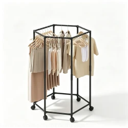 Hexagonal Rotating Clothes Rack Space Saver