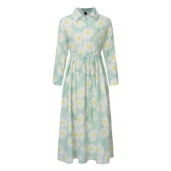 Korean Style Lace Up High Waist Midi Dress