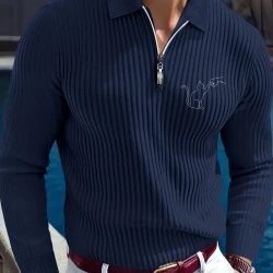 Fashionable Long Sleeve Polo Shirt for Men