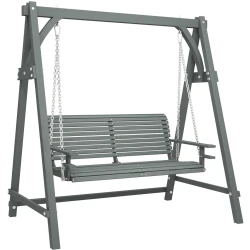 Outsunny Two Seater Wooden Garden Swing Chair