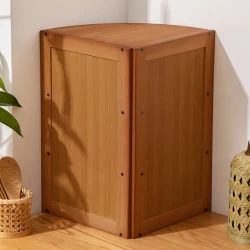 90 Degree Corner Wooden Spice Organizer Cabinet