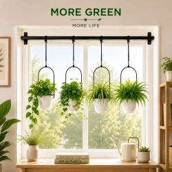 Adjustable Wall Mounted Hanging Planter with Pots