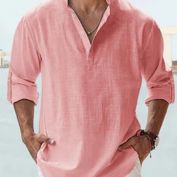 Men's Breathable Linen Long Sleeve T-Shirt
