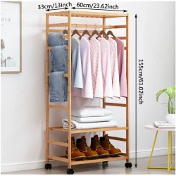 Adjustable Wooden Clothing Rack for Easy Organization