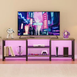 LED TV Stand with Charging Station and Storage