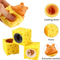 Funny Mouse and Cheese Pop Up Stress Relief Toy