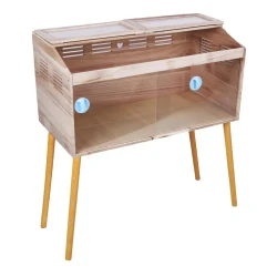 Wooden Hamster Cage with Legs and Lockable Design