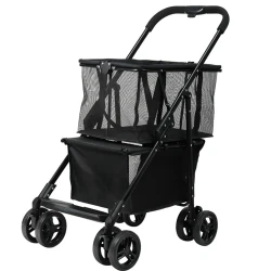 Foldable Shopping Cart with Removable Basket