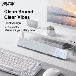 MUCW MU-C12 Wired Stereo Soundbar for Desktop PC