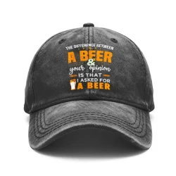 Humorous Beer Themed Adjustable Baseball Cap