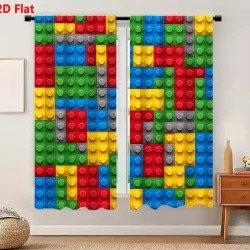 Colorful Interlocking Plastic Building Block Curtains