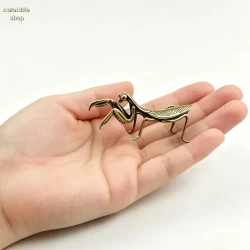 Handcrafted Brass Praying Mantis Insect Sculpture