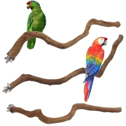 Natural Wooden Parrot Perch Stand for Birds