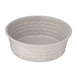 Medium Stainless Steel Dog Bowl with Off White Bones