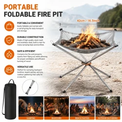 Portable Stainless Steel Folding Fire Pit for Outdoor Use