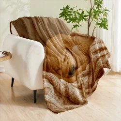 Golden Retriever Flannel Blanket Ultra Soft Cozy Throw