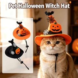 Adjustable Halloween Pet Costume Witch Hat Accessory